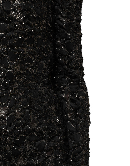 Black Sequin Bouclé Tweed Sheath Dress