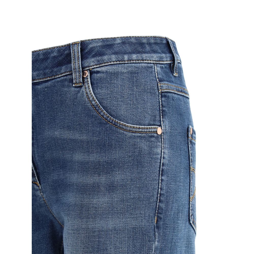 Blue Cotton Skinny Jeans