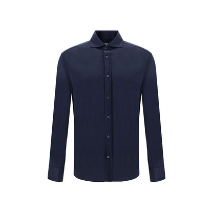 Blue Silk Shirt