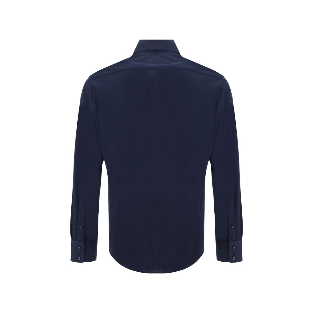Blue Silk Shirt