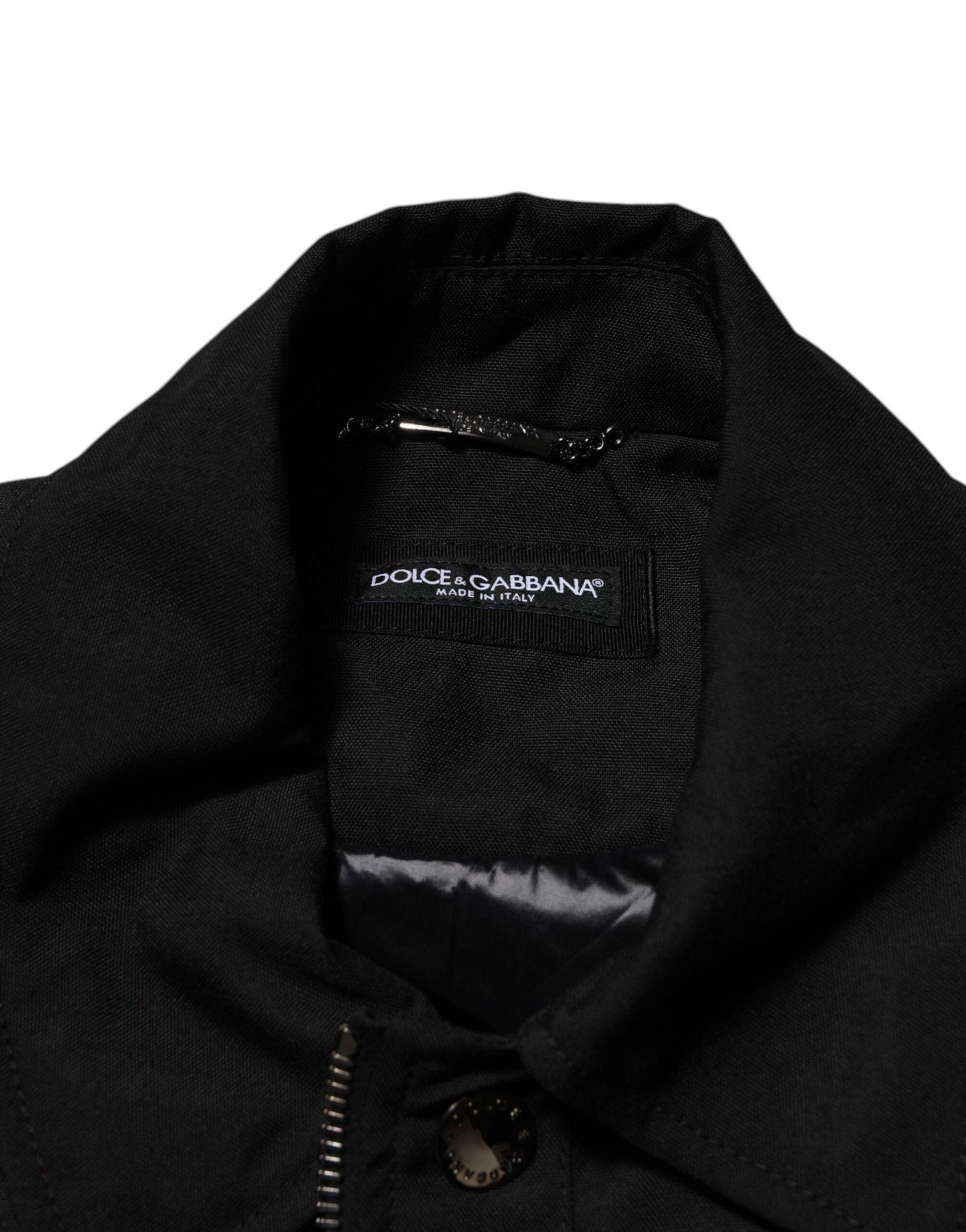 Black Patch Pocket Full Zip Bomber Jacket