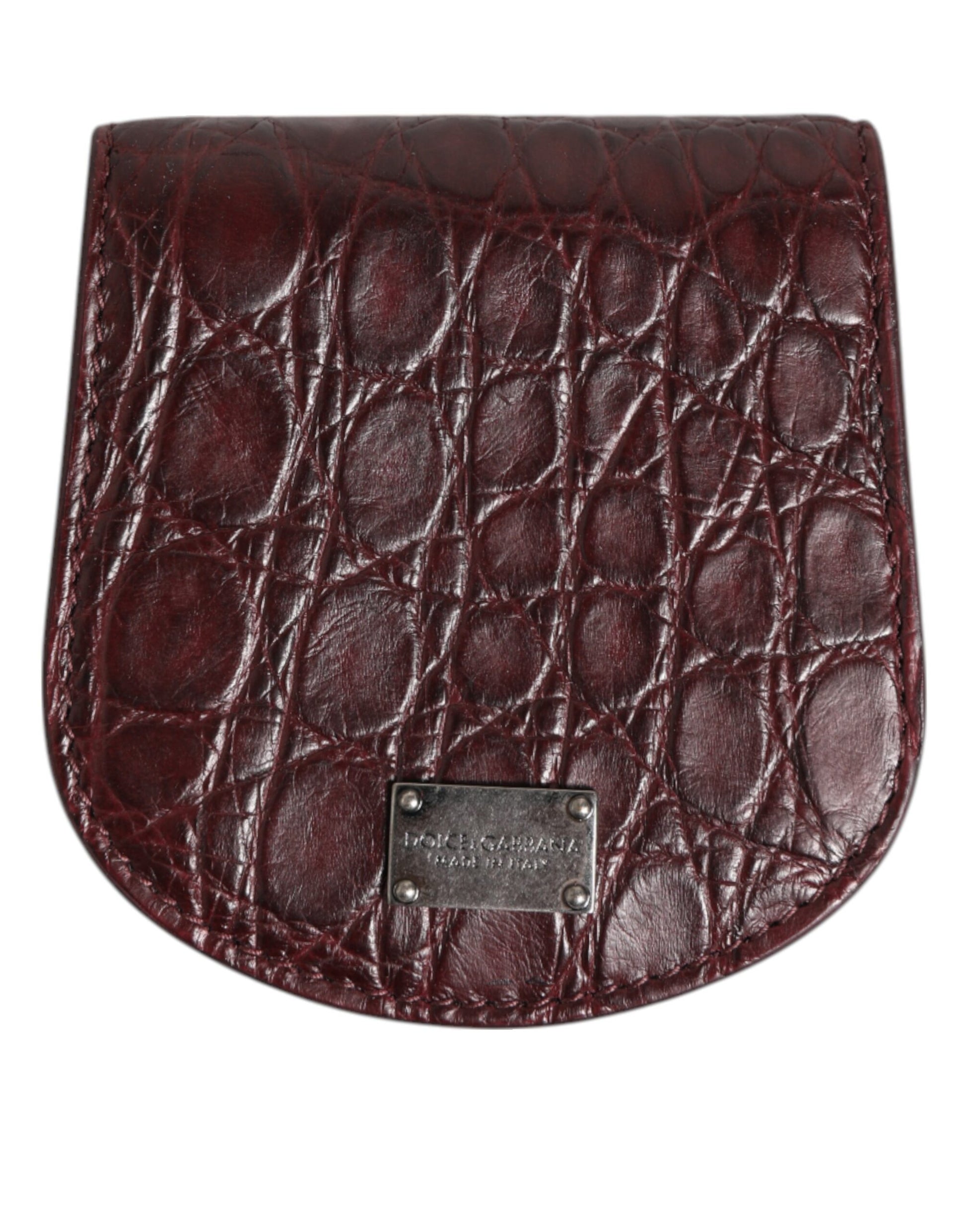 Burgundy Exotic Skin Coin Condom Case Holder Pocket Wallet