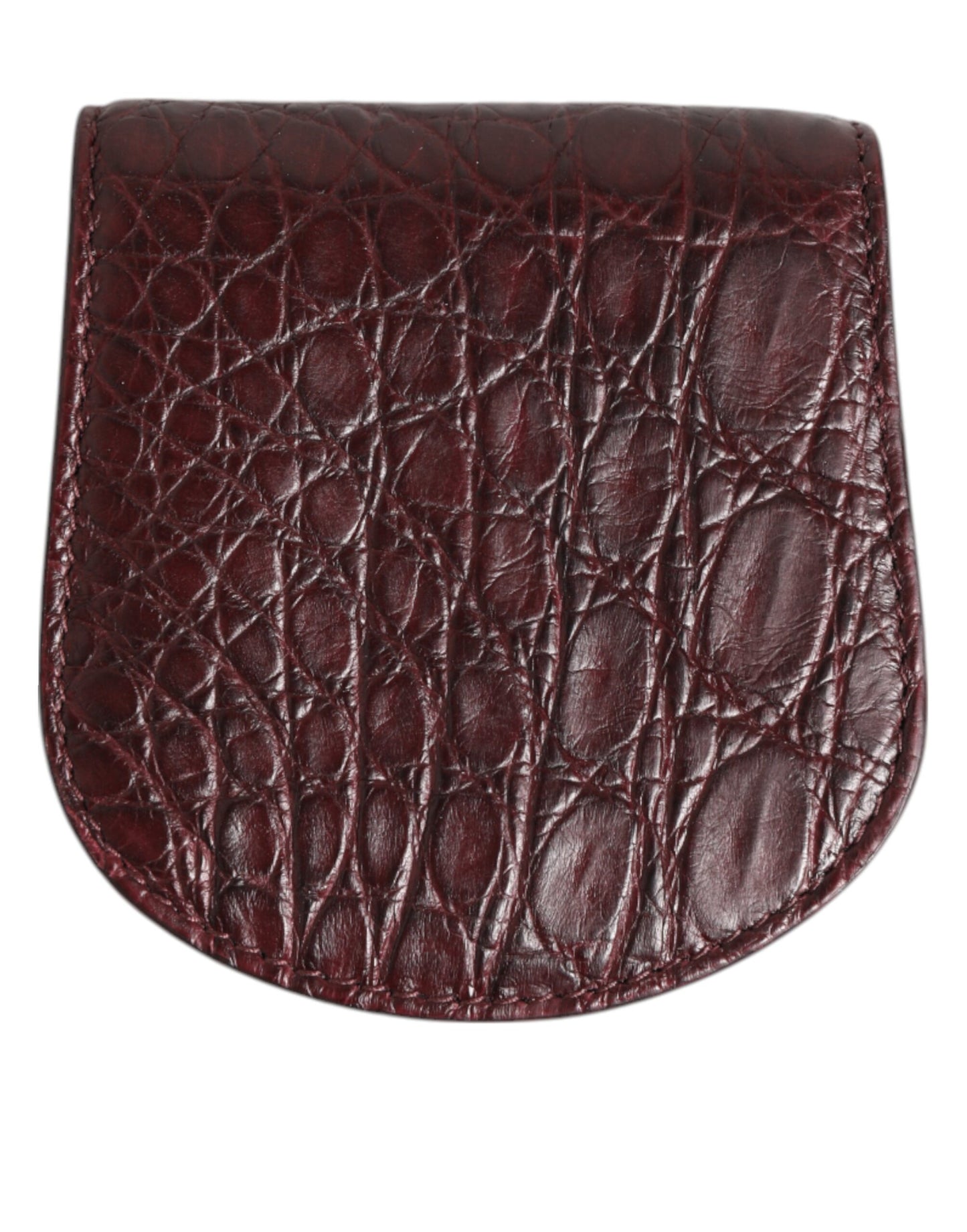 Burgundy Exotic Skin Coin Condom Case Holder Pocket Wallet