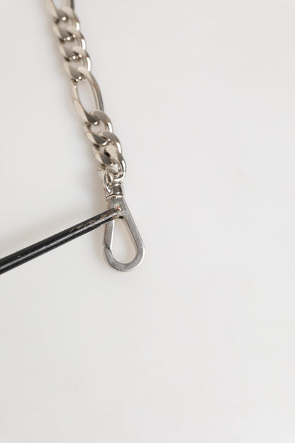 Silver Tone Brass Chain Lobster Clasp DG Logo Bracelet