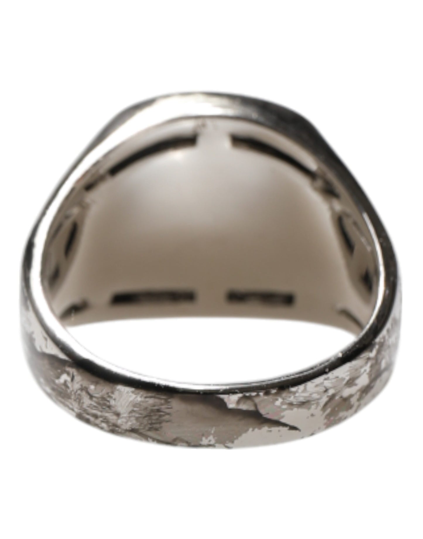 Silver Tone Engraved Two Color Real Brass Ring