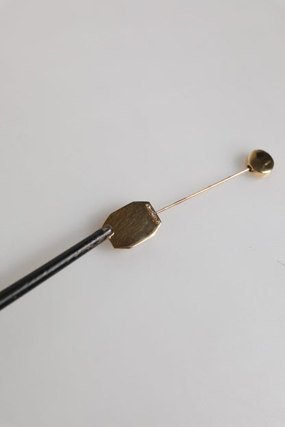 Rhinestone Embellished Sterling Silver Collar Brooch Pin