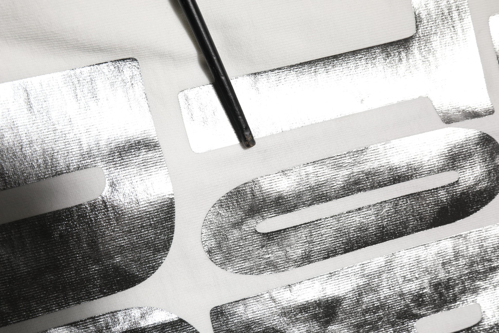 White Metallic Print Cotton CrewNeck T-shirt