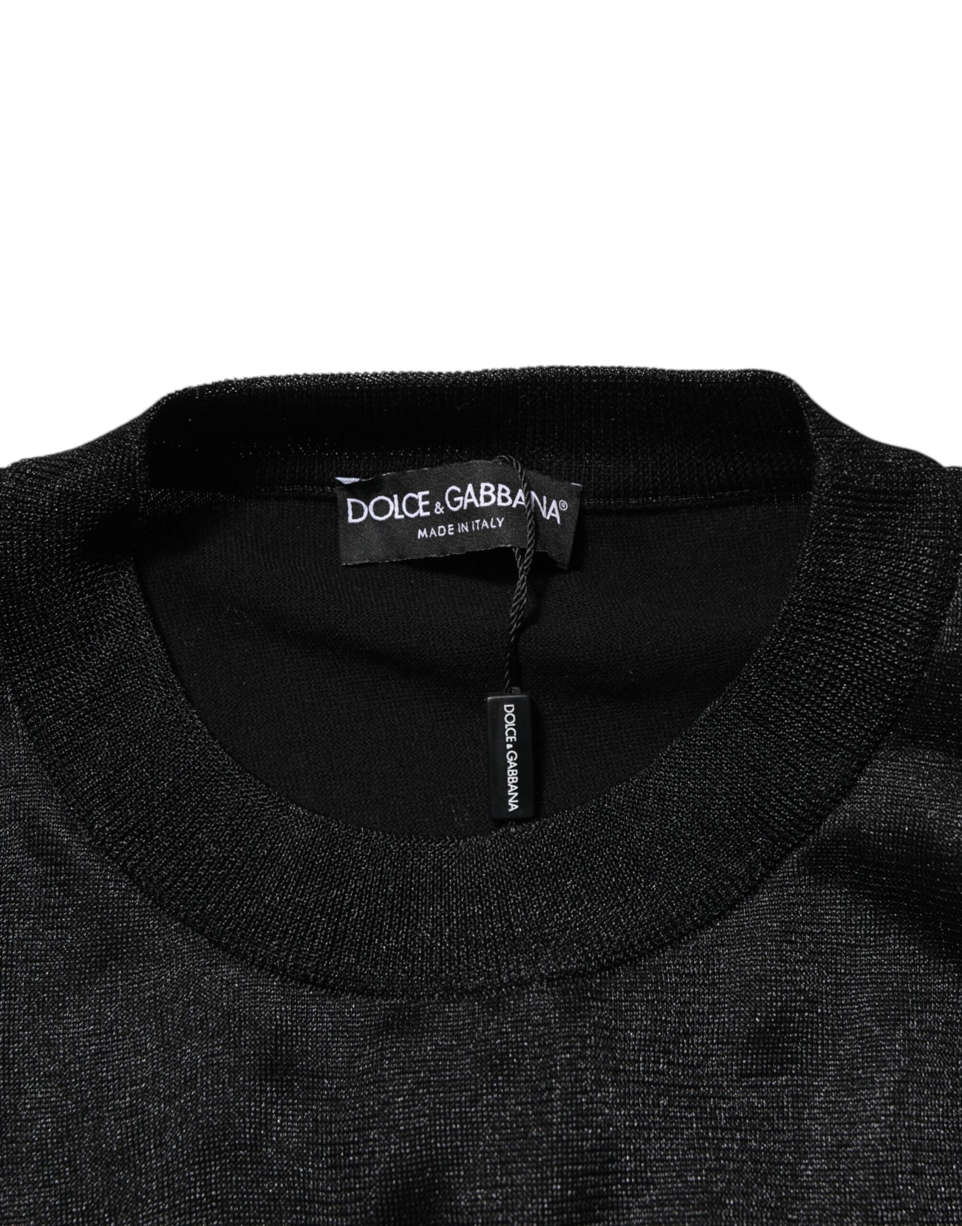 Black Polyester Pullover Sweatshirt Sweater