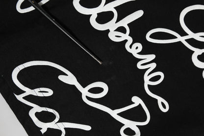 Black Logo Print Cotton Crew Neck T-shirt