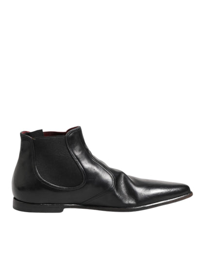 Black Chelsea Slip On Men Ankle Boots Shoes
