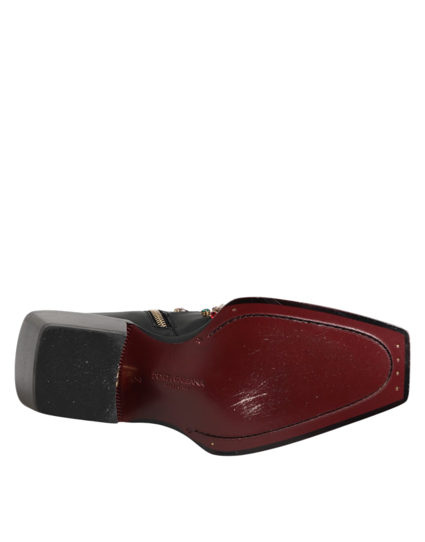 Black Crystal Cowboy Leather Men Boots Shoes