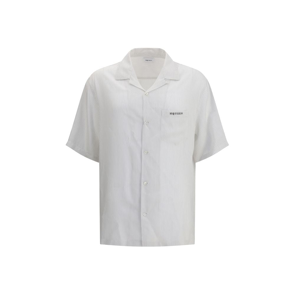 White Viscose Pattern Shirt
