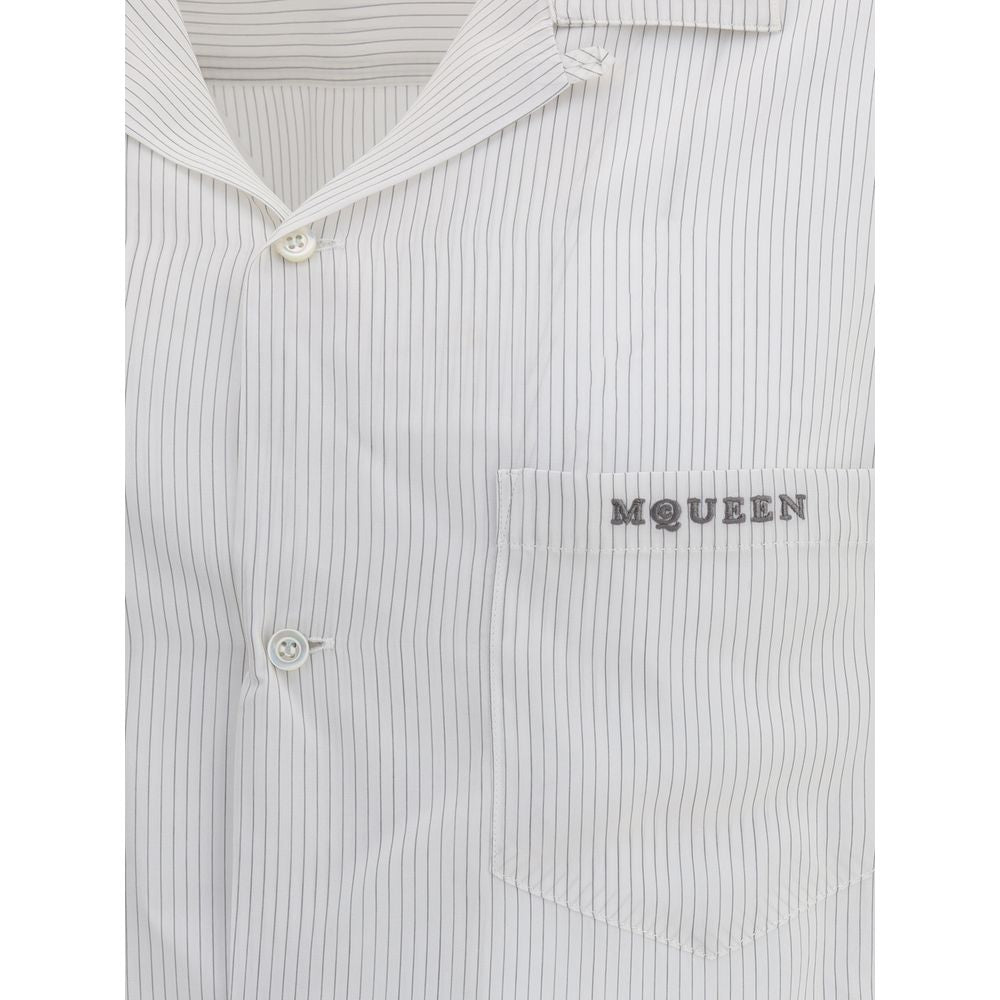 White Viscose Pattern Shirt