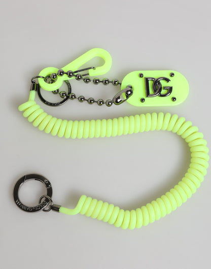 Green Springy Key Holder DG Logo Men's Keychain Keyring