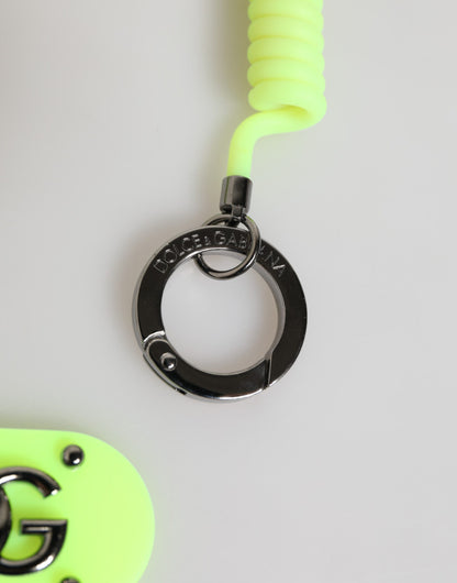 Green Springy Key Holder DG Logo Men's Keychain Keyring