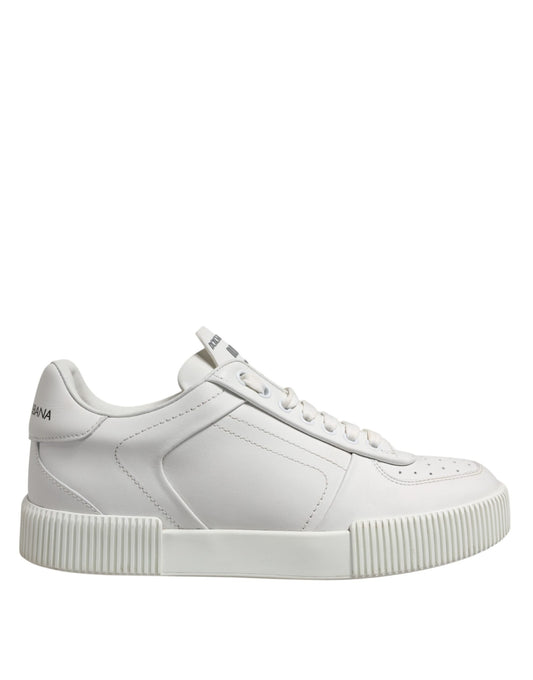 White Miami Leather Low Top Sneakers Shoes