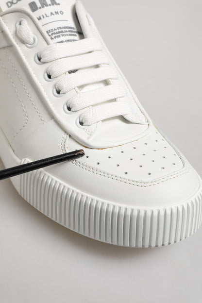White Miami Leather Low Top Sneakers Shoes