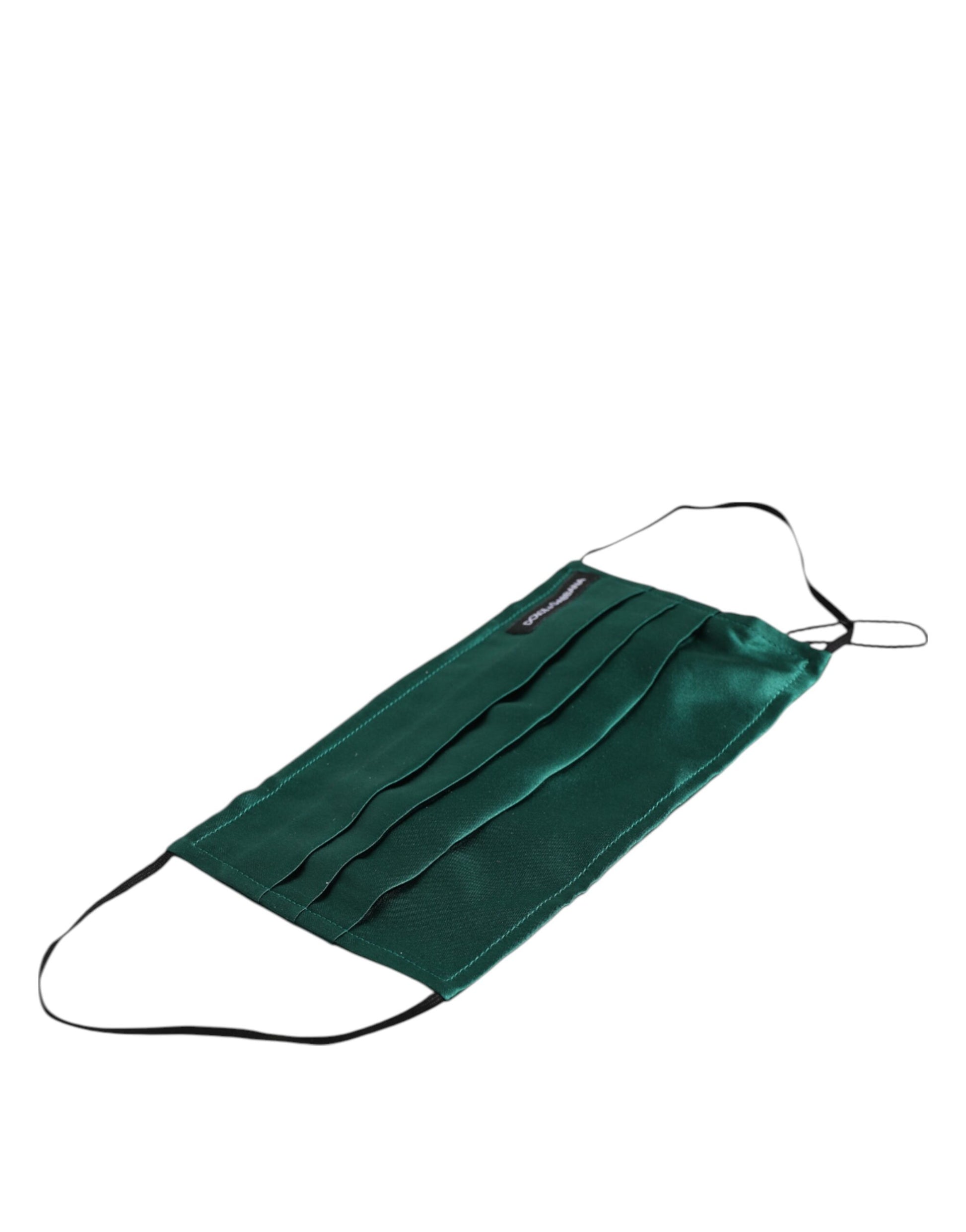 Green Silk Pleated Elastic Ear Strap Face Mask