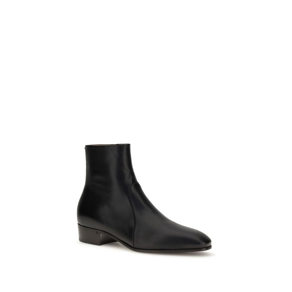 Black Goatskin Ankle Boots