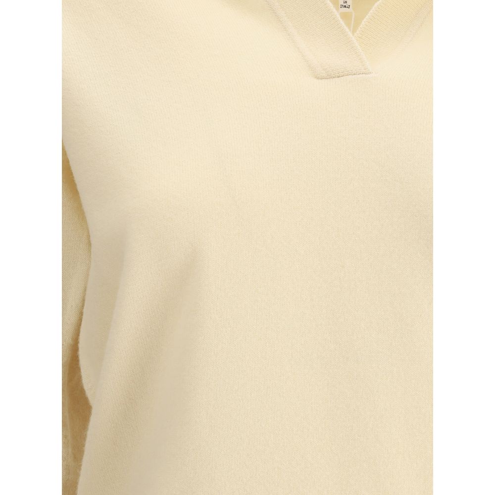 Cream Fleece Wool Sweater