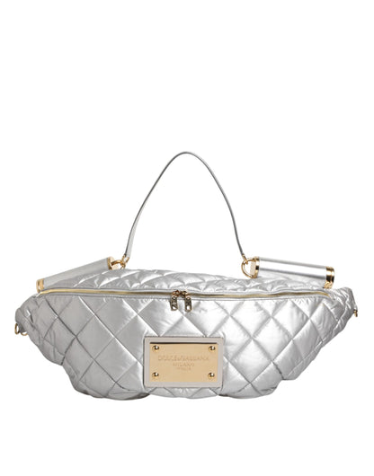 Silver Quilted Filled Crossbody Shoulder Bag SICILY Bag