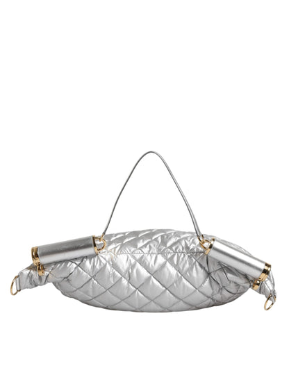 Silver Quilted Filled Crossbody Shoulder Bag SICILY Bag