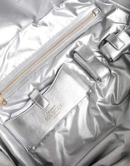 Silver Quilted Filled Crossbody Shoulder Bag SICILY Bag