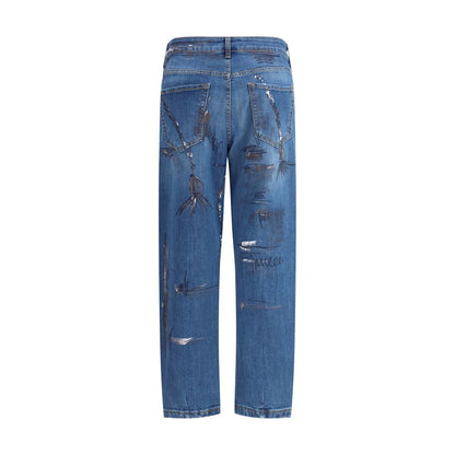 Blue Cotton Slim Fit Jeans