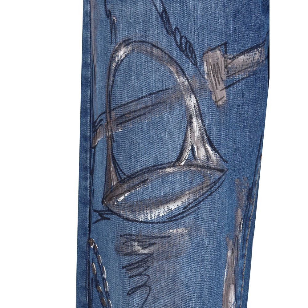 Blue Cotton Slim Fit Jeans