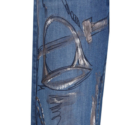 Blue Cotton Slim Fit Jeans