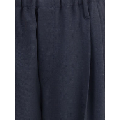 Gray Fleece Wool Casual Pants