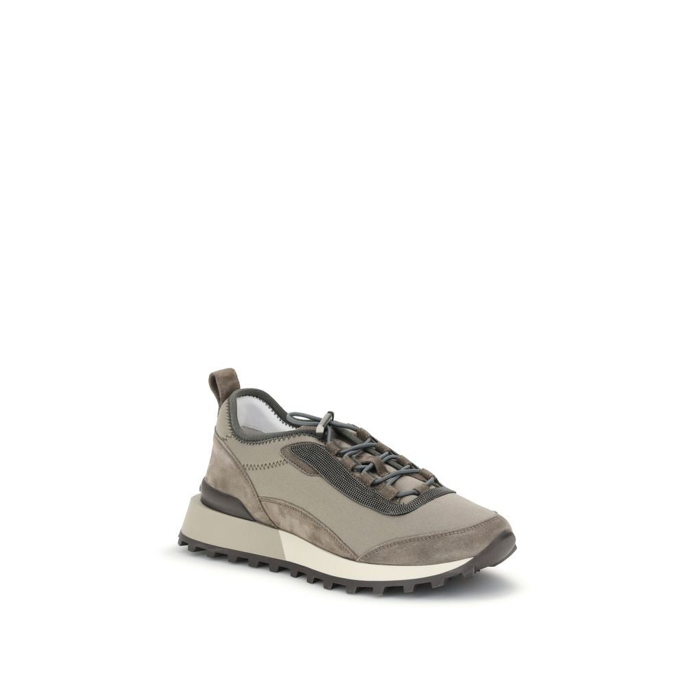 Brown Leather Athletic Sneakers