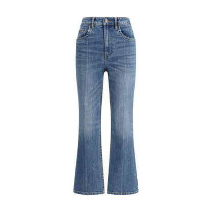 Light Blue Cotton Cropped Jeans