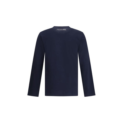 Blue Cotton Long Sleeve T-Shirt