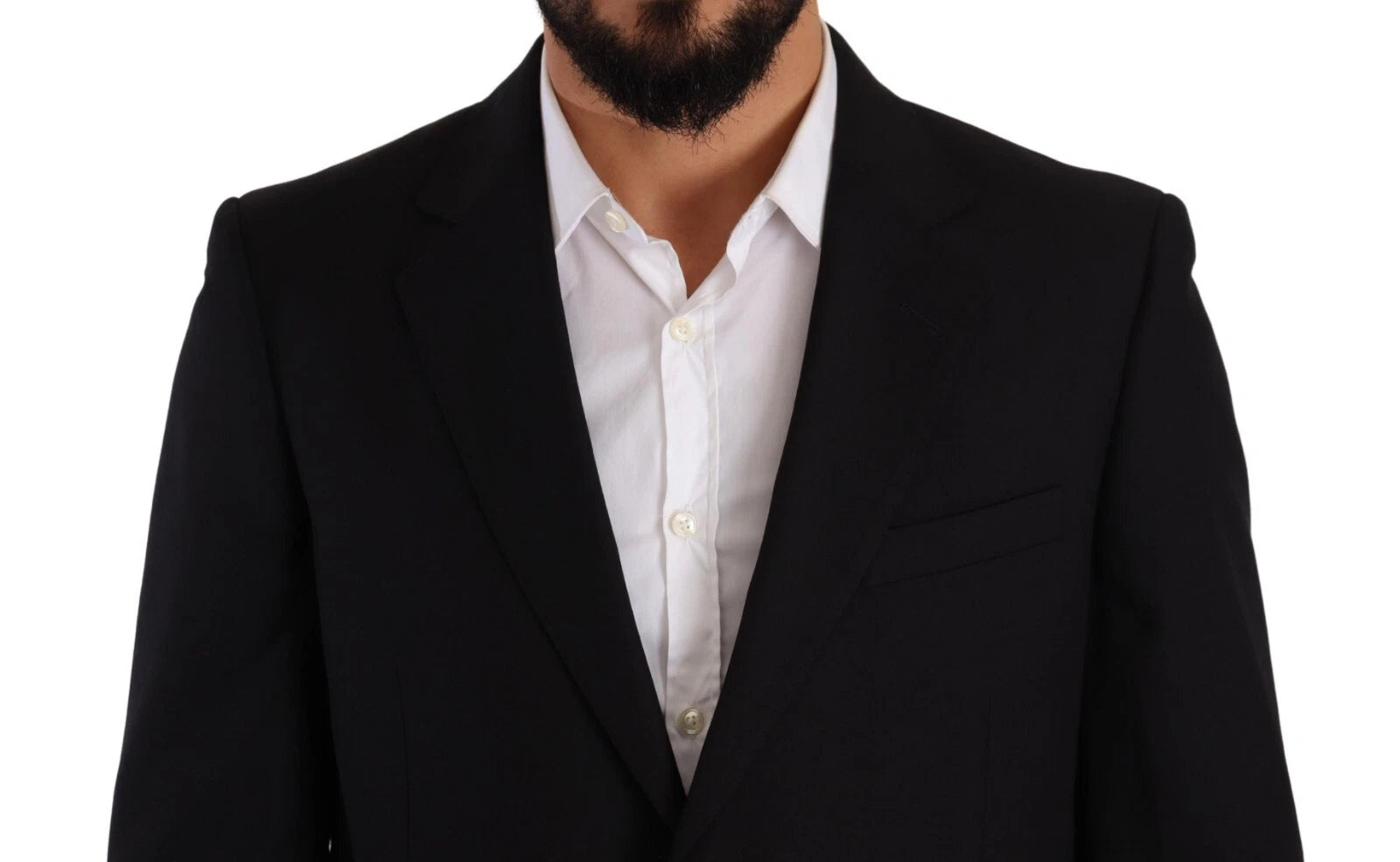 Blue Polyester Single Breasted Formal 2 Piece Suit