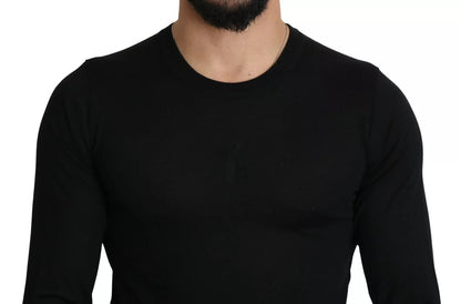 Black Cashmere Crewneck Pullover Sweater
