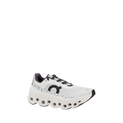 White Polyester Athletic Sneakers