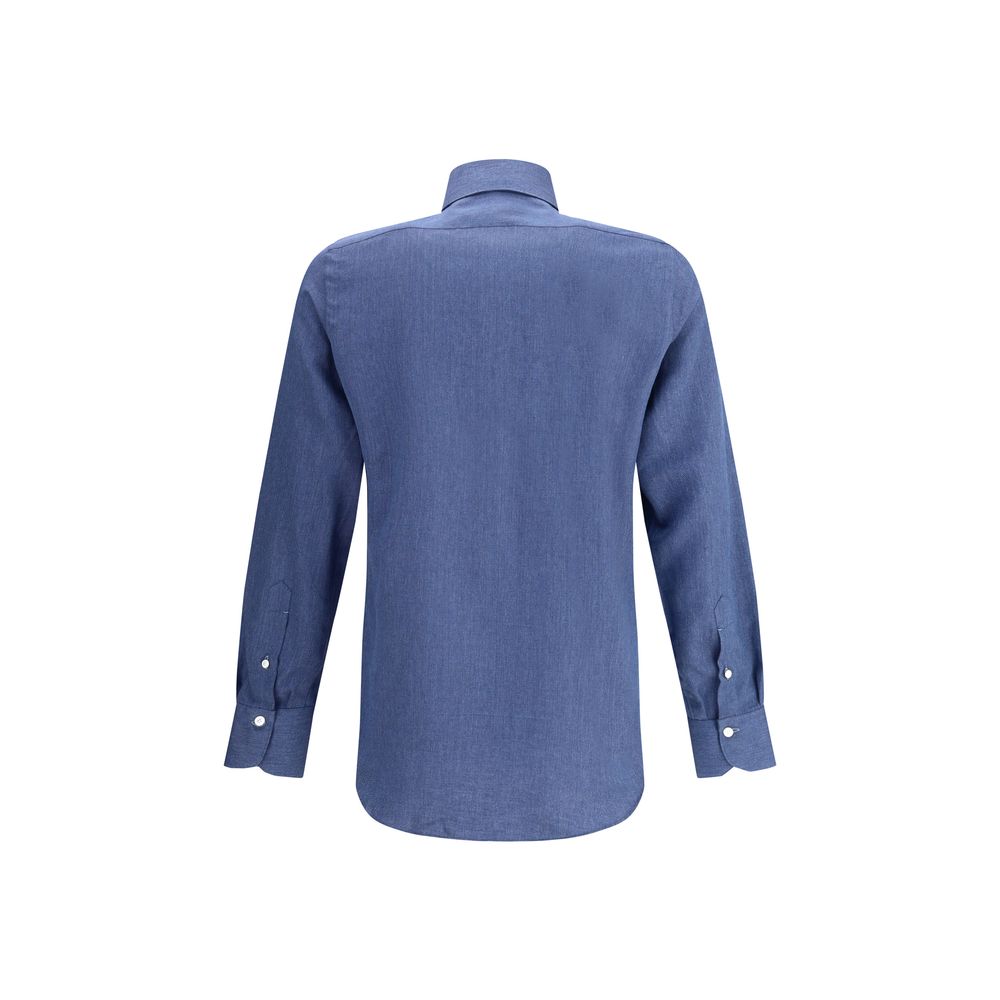 Blue Cotton Dress Shirt