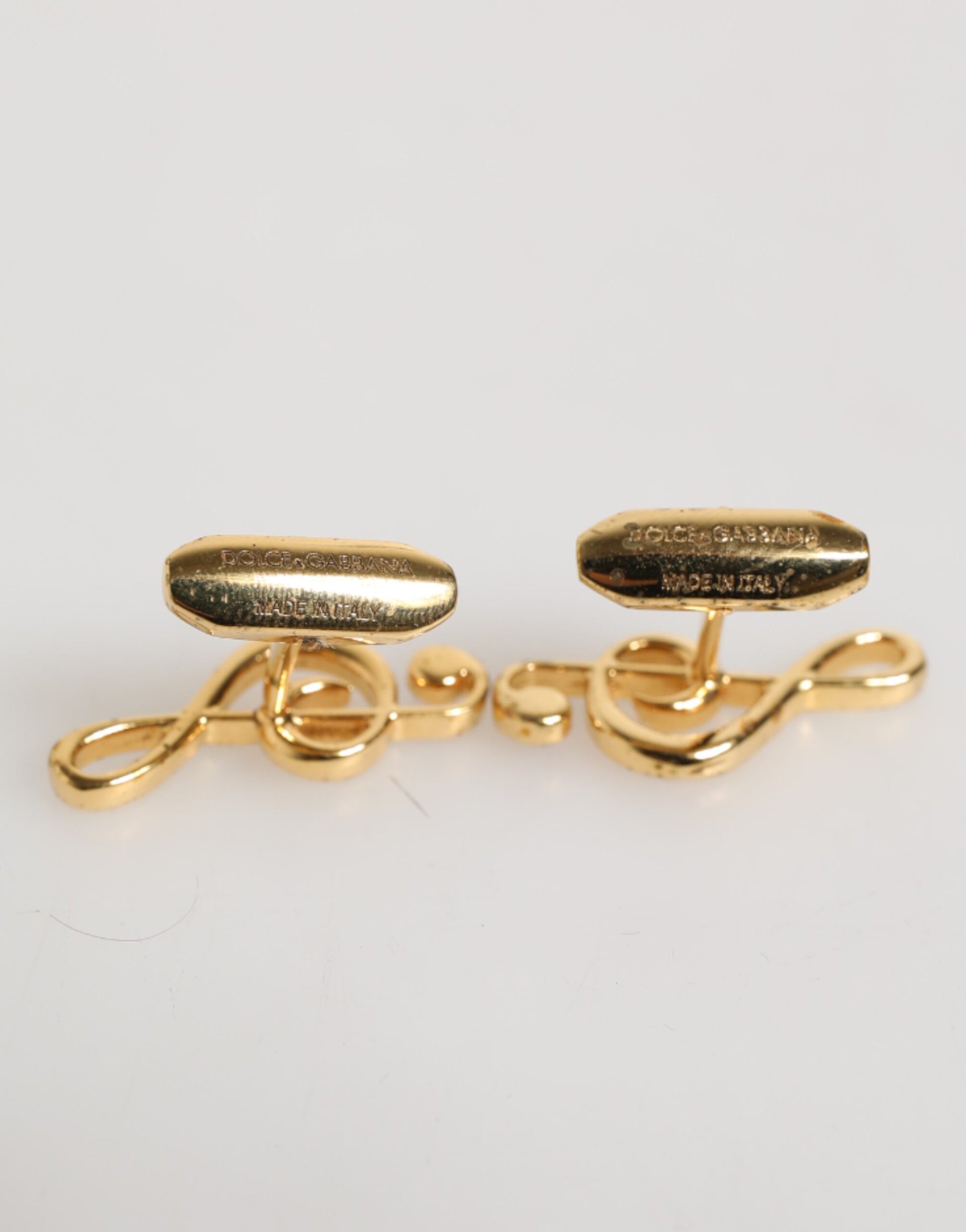 Gold Musical Note Metal Brass Pin Men Accessory Cufflinks