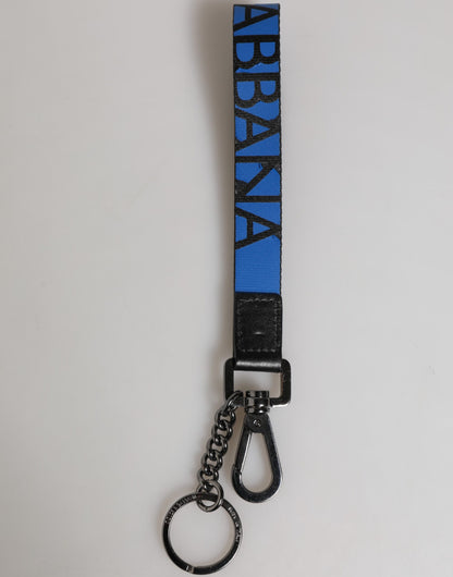 Blue Nylon Logo DG Crown Men's Holder Keychain Keyring