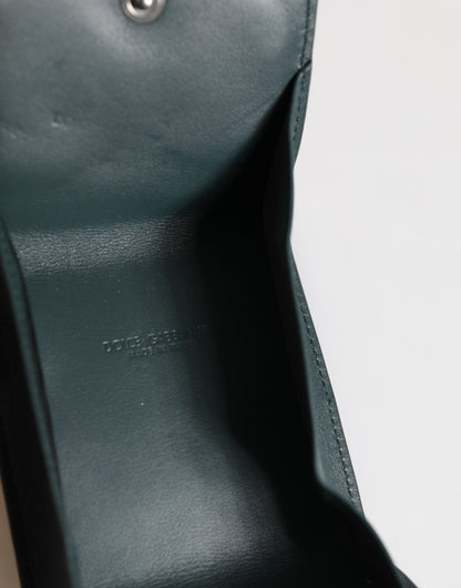 Dark Green Leather DG Logo Coin Purse Bag Charm Wallet