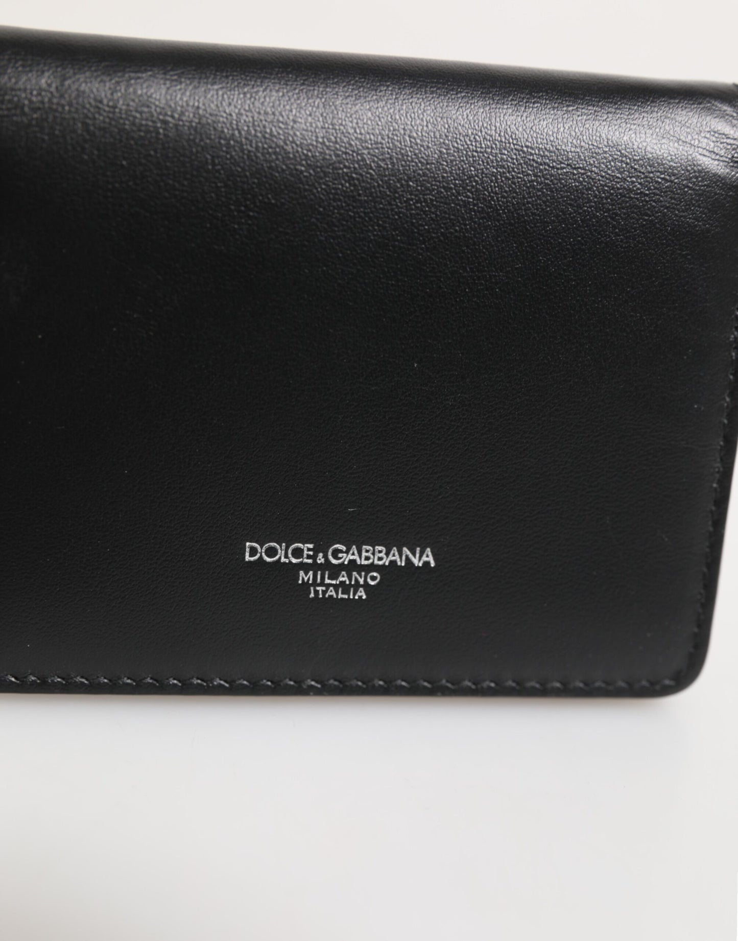 Black Leather DG Logo Bifold Card Holder Men Borse Wallet