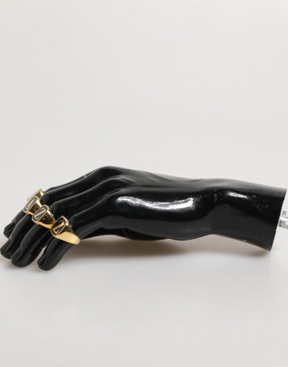 Gold Tone Brass JAZZ Letter Set 4 Pieces Adjustable Ring