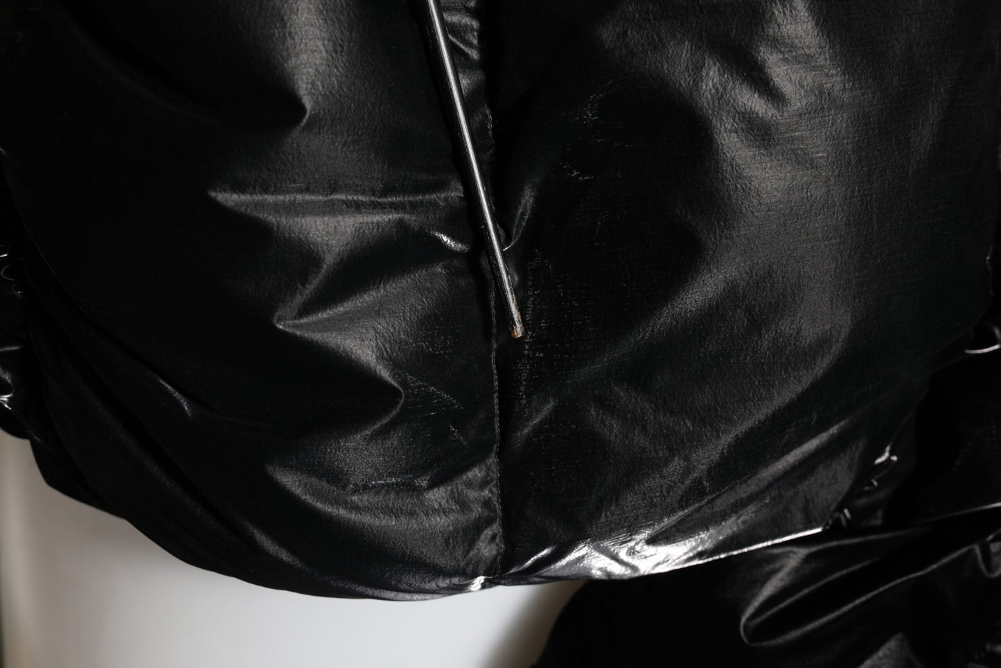 Black Logo Full Zip Hooded Quilted Jacket