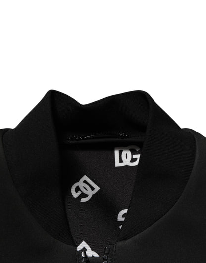 Black Polyester Logo Plaque Bomber Jacket