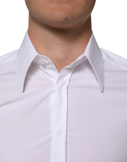 White Cotton MARTINI Long Sleeve Dress Shirt