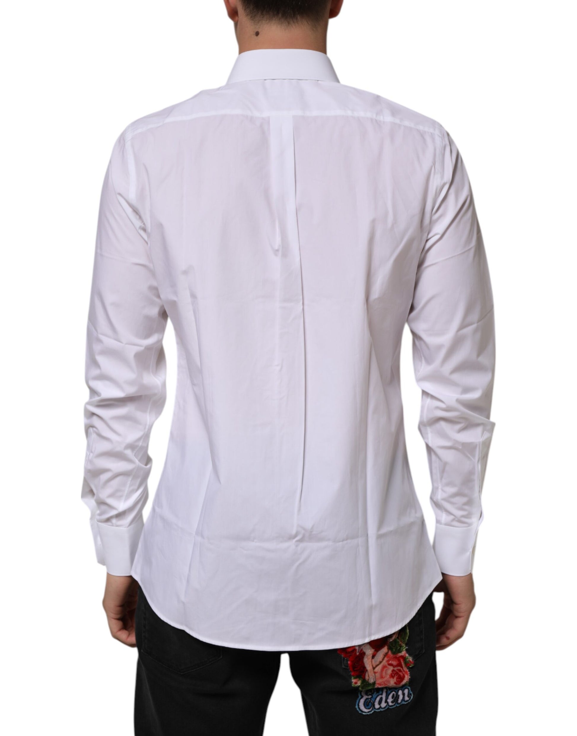 White Cotton Slim Fit Dress Formal Men Shirt