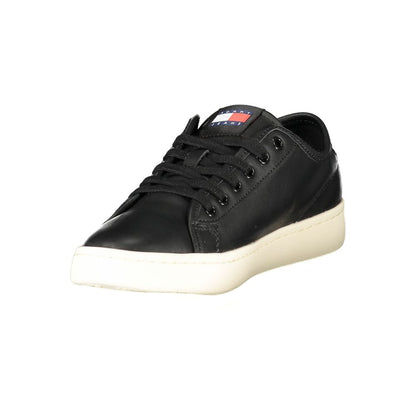Black Leather Women's Sneaker