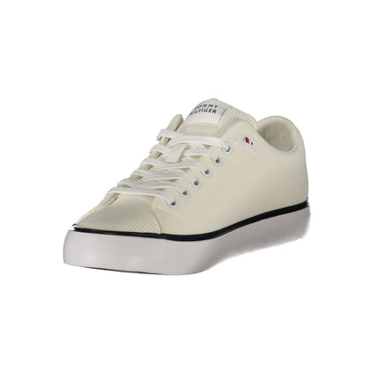 White Polyester Men Sneaker