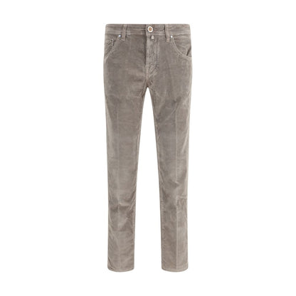 Gray Cotton Casual Pants
